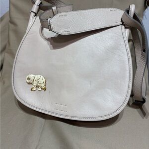Banana Republic Cream Shoulder Bag with Gold Accent